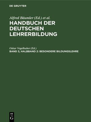 cover image of Besondere Bildungslehre